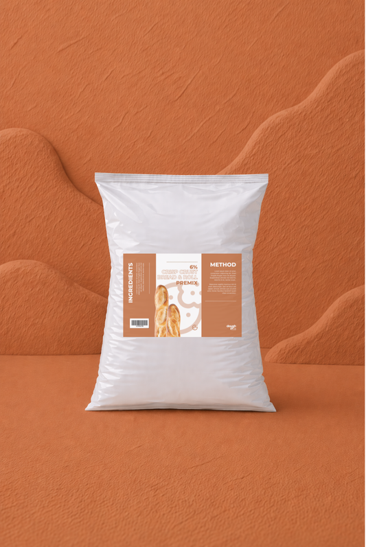 Dough Pro 6% Crisp Crust Bread and Roll Premix 25kg product packaging