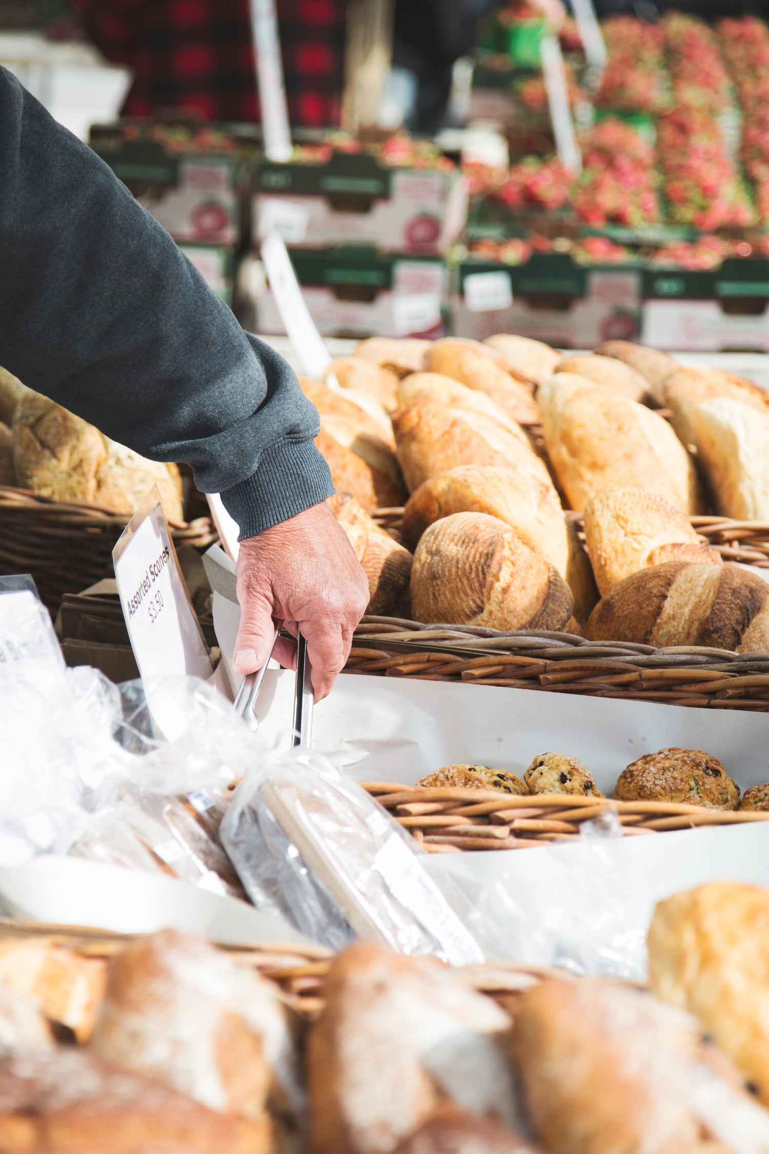 Fresh bread displayed in a bakery-style setting showing real baked product appeal for Dough Pro